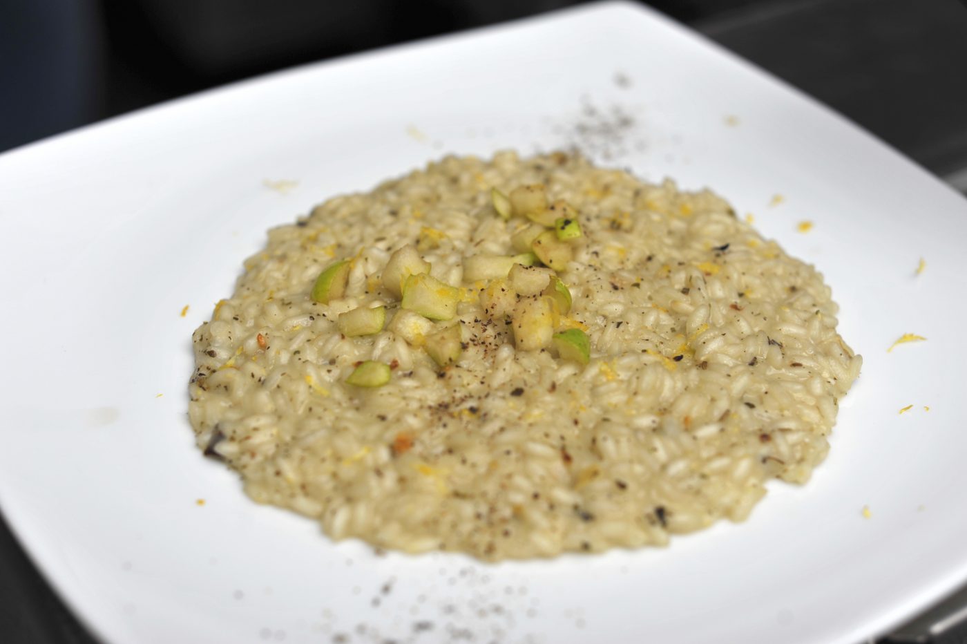 Risotto con pere sciroppate e infuso Remedium n. 3 - Digestive Risotto con pere sciroppate e infuso Remedium n. 3 - Digestive